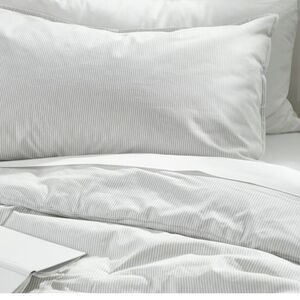 IKEA BERGPALM Striped Gray and White *COMFORTER ONLY*